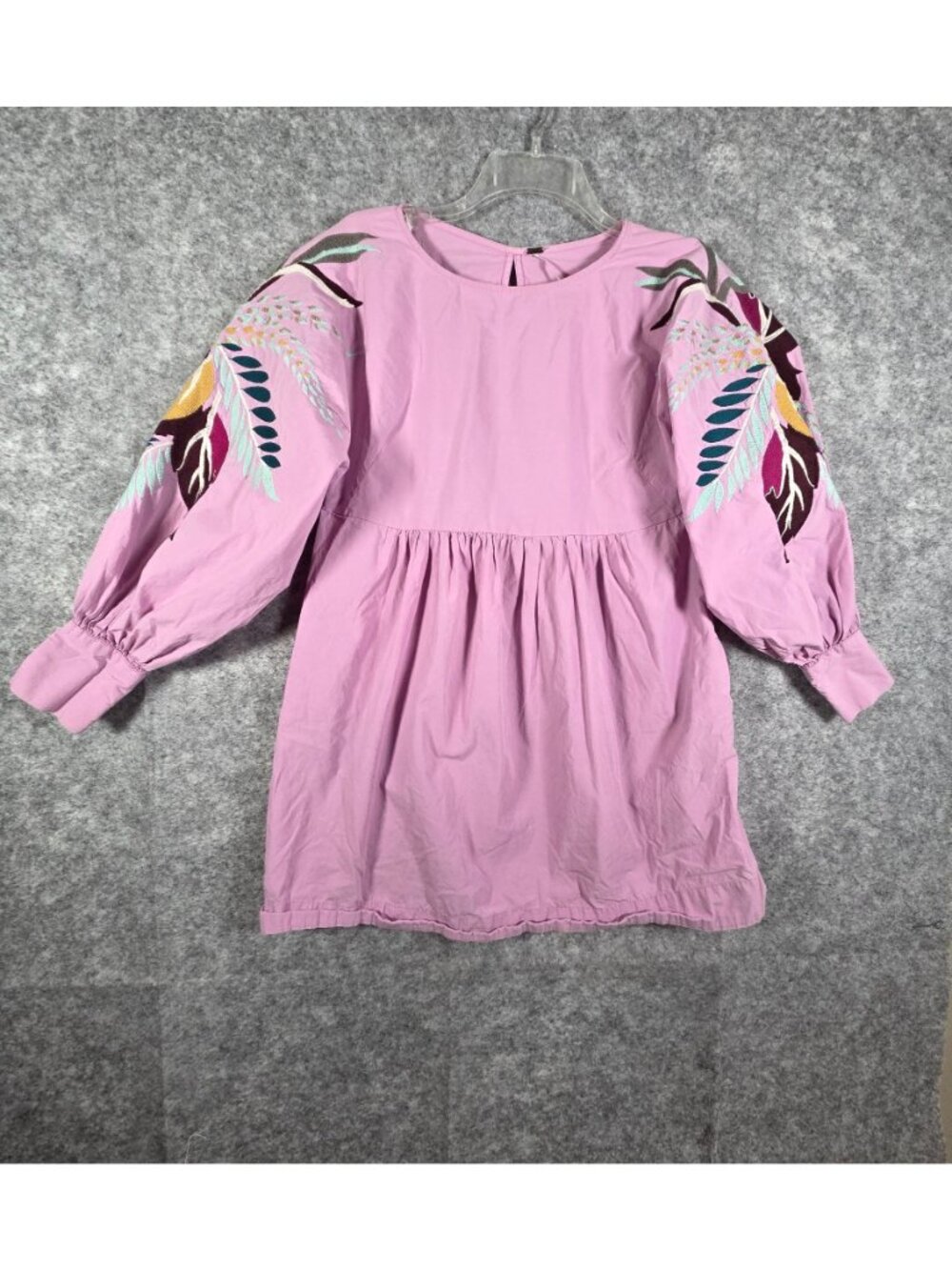 Free People Women’s Mini Obsessions Mini Dress Purple Size S Embroidered Sleeve - Picture 2 of 10